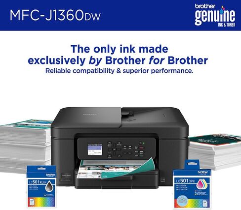Brother Work Smart 1360 Wireless Color Inkjet All-in-One Printer Bundle with Deco Gear CPS 26 Month Protection Pack, Tech Smart USA Printer Essentials, Deco Essential 6FT Cable and HDMI Cable in Saudi Arabia