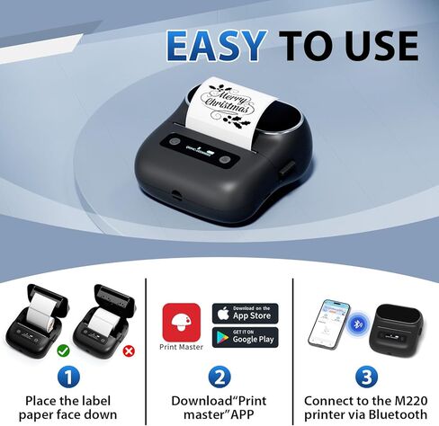M220 Wireless Label Maker Portable Address Printer for 0.78 to 3.14 Inch Labels, for Home Office and Small Business Organization, Compatible with iPhone Android and PC, with 40x30mm Label in Saudi Arabia