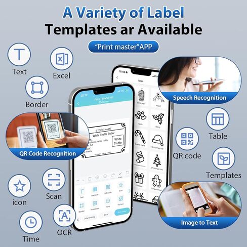 M220 Wireless Label Maker Portable Address Printer for 0.78 to 3.14 Inch Labels, for Home Office and Small Business Organization, Compatible with iPhone Android and PC, with 40x30mm Label in Saudi Arabia