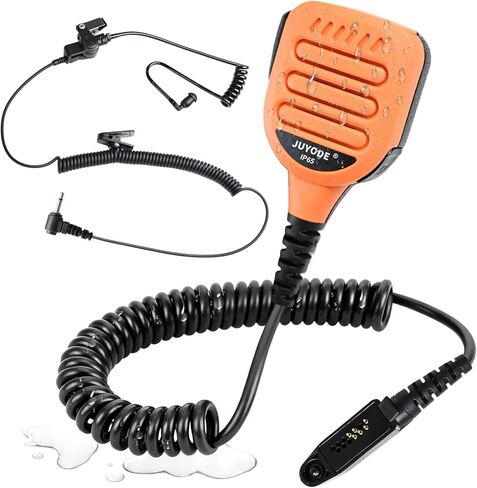 Waterproof Radio Speaker Mic Walkie Talkie Shoulder Handheld Microphone with PTT for Ailunce HD1 HAG1 Retevis RT29 RT47 RT47V RT48 RT83 RT82 RT87 NR30 EX500 GP328plus Orange (328plus-01) in Saudi Arabia