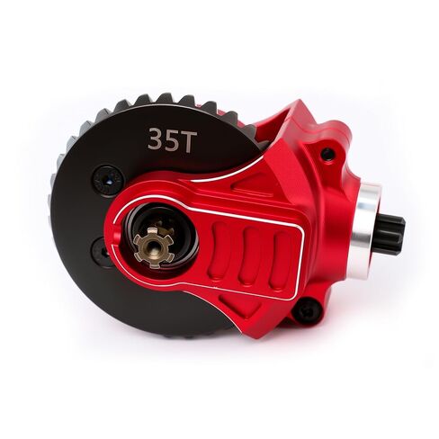 ترقيات مجموعة التروس التفاضلية الأمامية والخلفية الفولاذية 35T و14T لـ Arrma 1/10 3S Bigrock Granite Senton Vorteks 4S Kraton Outcast 1/8 3S Typhon Vendetta BLX (أحمر) in Saudi Arabia