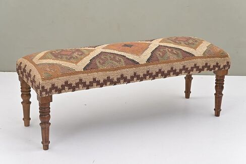 مقعد خشبي لغرفة المعيشة، مقعد من الصوف الجوت الكليم للمدخل، مقعد منجد من القماش للجلوس in Kuwait