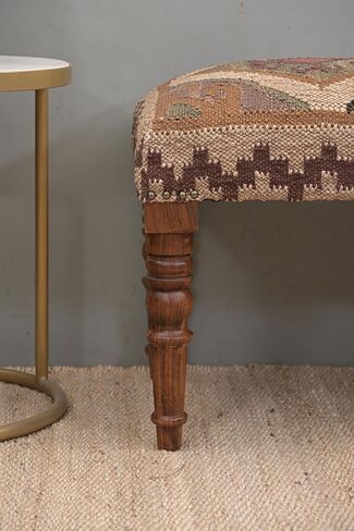 مقعد خشبي لغرفة المعيشة، مقعد من الصوف الجوت الكليم للمدخل، مقعد منجد من القماش للجلوس in Kuwait