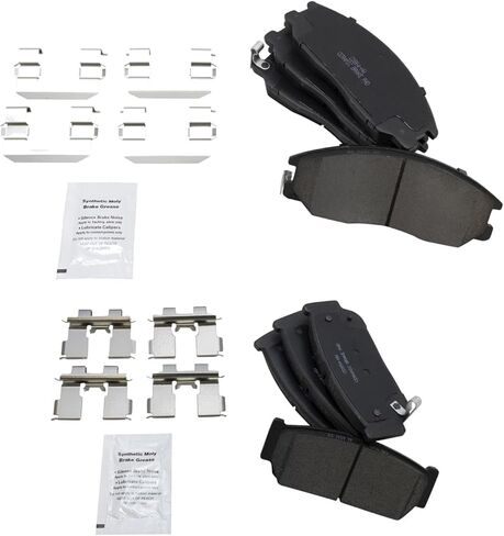 Front and Rear Brake Pad Set Ceramic Hardware Compatible with 2003-2009 Kia Sorento in Saudi Arabia