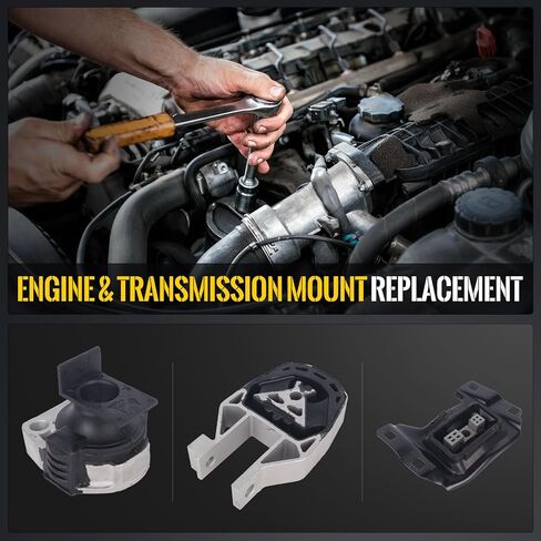 KUSATEC 3PCS Engine Motor Mount & Transsmission Mount Set Compatible with Ford Focus 2012 2013 2014 2015 2016, Replacement for A5520 A5312 A5612 in Saudi Arabia