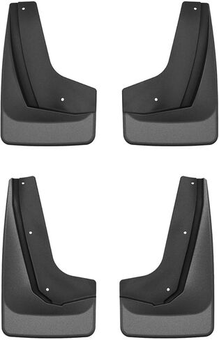 Weathertech Custom No Drill Splash Guard Mudflaps لسيارة شيفروليه اكوينوكس، المجموعة الأمامية والخلفية (110195-120195)، أسود in Saudi Arabia