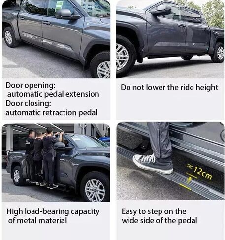 لوحة تشغيل كهربائية قابلة للنشر متوافقة مع Range Rover LWB 2017-2022 Side Step Power Nerf Bar، أسود + فضي in Kuwait