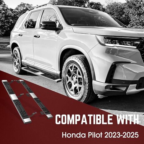 DNA Motoring 6.5 بوصة لوحات تشغيل مسطحة قضبان جانبية Nerf القضبان متوافقة مع 2023-2025 Honda Pilot، STEPB-U-PLT22-T1 in Saudi Arabia