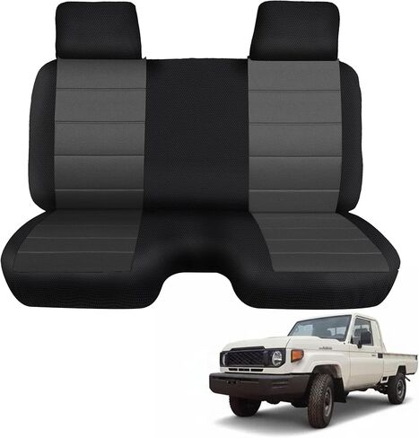 غطاء مقعد أمامي لسيارة Toyota Pickup 1987-1994، قماش محبوك مع مسند رأس مصبوب وشق صغير، الجزء السفلي مع فتحة صغيرة 2-3 بوصات - أسود in Kuwait