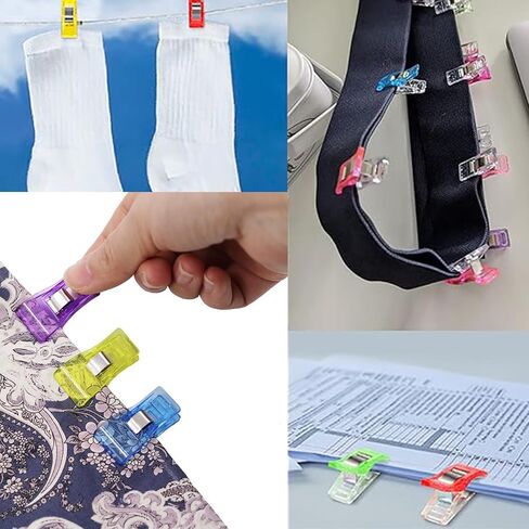 60 Pcs Multipurpose Sewing Clips, Plastic Fabric Supplies, Alternative Sewing Pins, Fit Any Chip, Bag Binding for Food in Saudi Arabia