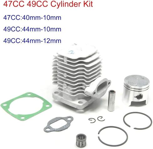 40MM 44MM 10MM 12MM 1E40F-6 1E44F-6 cylinder set For Robi NB411 Brush cutter grass trimmer 2 stroke 47CC 49CC Mini Moto Parts(Brown) in Saudi Arabia