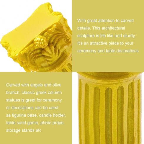 Saihisday 5Pcs Mini Roman Pillar Greek Columns, Greek Statues Decor, Resin Artistic Ornament for Wedding Table Decoration Micro Landscape Yard(White) in Kuwait