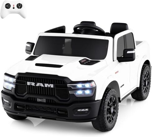 Costzon 2 Seater 24V Ride on Toy for Big Kids, Licensed 2025 Ram 2500 Rebel Electric Vehicles, Ride on Car Pickup Truck w/Remote, Storage, 2 x 100W Motors, Lights, Music & 4-Wheel Suspension (Black) in Saudi Arabia