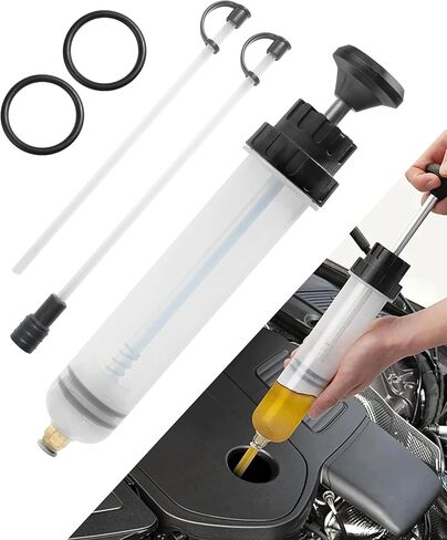 500CC Oil Extractor Pump,Car Accessories Oil Extractor,Automotive Manual Fluid Extractor Pump with 2 Transparent Hose,Used for Power Steering Transmission Gear Oil & Brake Fluid Transfers in Saudi Arabia