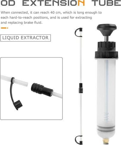 500CC Oil Extractor Pump,Car Accessories Oil Extractor,Automotive Manual Fluid Extractor Pump with 2 Transparent Hose,Used for Power Steering Transmission Gear Oil & Brake Fluid Transfers in Saudi Arabia