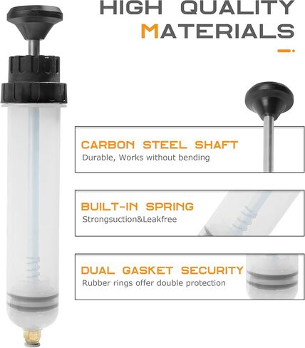 500CC Oil Extractor Pump,Car Accessories Oil Extractor,Automotive Manual Fluid Extractor Pump with 2 Transparent Hose,Used for Power Steering Transmission Gear Oil & Brake Fluid Transfers in Saudi Arabia