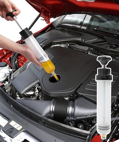 500CC Oil Extractor Pump,Car Accessories Oil Extractor,Automotive Manual Fluid Extractor Pump with 2 Transparent Hose,Used for Power Steering Transmission Gear Oil & Brake Fluid Transfers in Saudi Arabia
