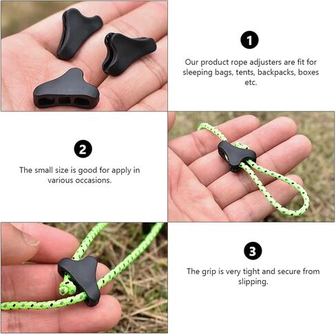 Rope Tensioner 80Pcs Tent Rope Adjustment Buckle Clamp Cord Camping Tightener Plastic Tie Downs Outdoor in Saudi Arabia