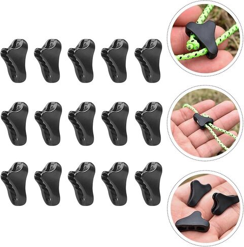 Rope Tensioner 80Pcs Tent Rope Adjustment Buckle Clamp Cord Camping Tightener Plastic Tie Downs Outdoor in Saudi Arabia