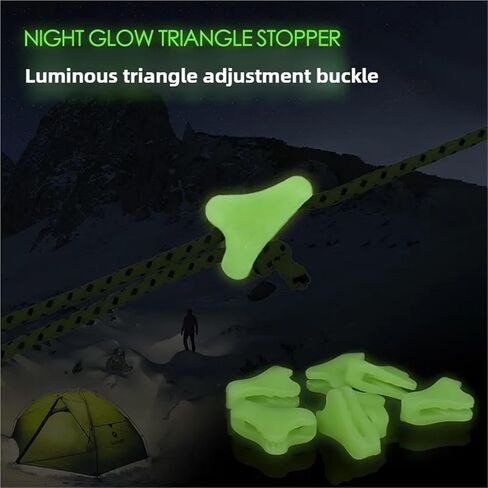 Rope Tensioner 50pcs Outdoor Luminous Rope Buckle Fluorescent Self-Luminous Tent Paracords Buckle Anti-Slip Adjustment Buckle in Saudi Arabia