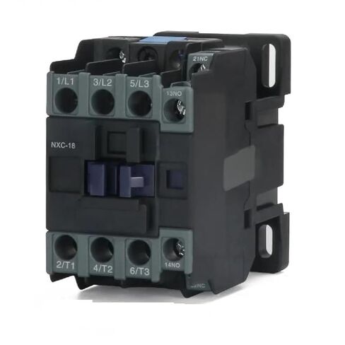 NXC-18 Industrial Electrical Contactor, 18A Rating, 1NO+1NC Configuration, Black, 75x88x45.5mm, Compact Design for Control Panels (AC 220V) in Saudi Arabia