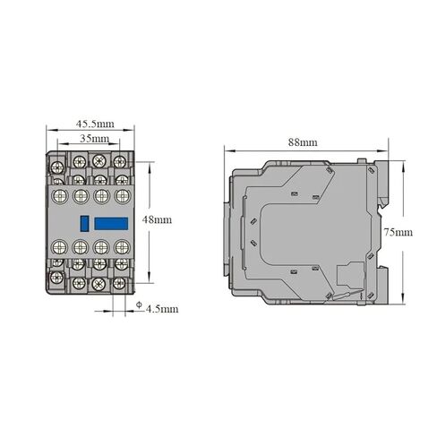 NXC-18 Industrial Electrical Contactor, 18A Rating, 1NO+1NC Configuration, Black, 75x88x45.5mm, Compact Design for Control Panels (AC 220V) in Saudi Arabia