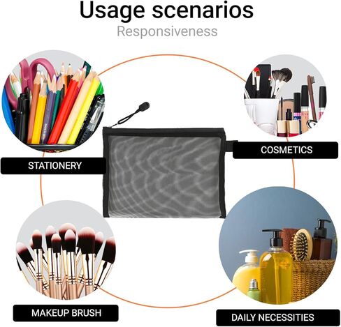 mesh Zipper Pouches Office Storage - 6.89×9.06 Inch See-Through, Fits Document File, Makeup & Travel Home Organizer in Saudi Arabia