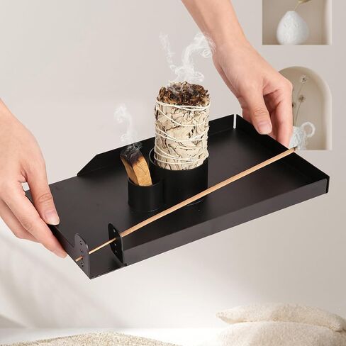 Ceramic Palo Santo Holder, Incense Holder for Palo Santo Sticks, Scent Wood Stand Burner and Ash Catcher, Simple, Sturdy and Well Made Incense Burner, White Terracotta in Kuwait