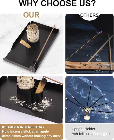 Ceramic Palo Santo Holder, Incense Holder for Palo Santo Sticks, Scent Wood Stand Burner and Ash Catcher, Simple, Sturdy and Well Made Incense Burner, White Terracotta in Kuwait