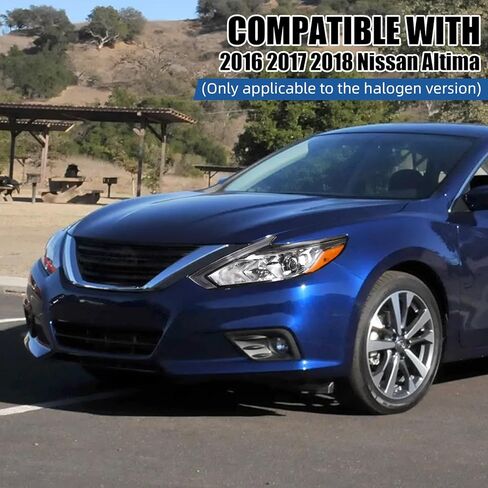 مجموعة المصابيح الأمامية الهالوجين Zhaoyang متوافقة مع 2016 2017 2018 Nissan Altima Chrome Shell عدسة شفافة بديلة للمصابيح الأمامية بدون مصابيح (جانب السائق الأيسر) in Saudi Arabia