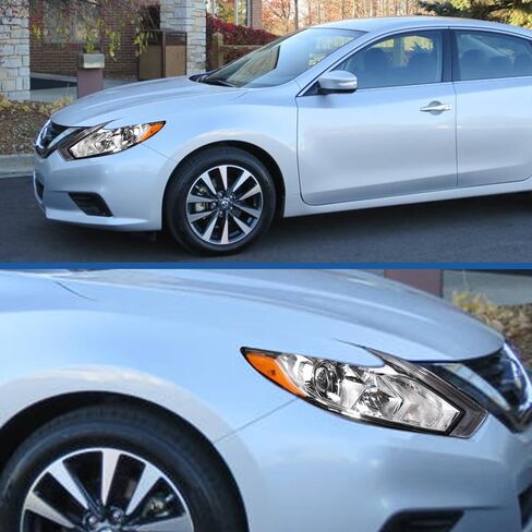 مجموعة المصابيح الأمامية الهالوجين Zhaoyang متوافقة مع 2016 2017 2018 Nissan Altima Chrome Shell عدسة شفافة بديلة للمصابيح الأمامية بدون مصابيح (جانب السائق الأيسر) in Saudi Arabia