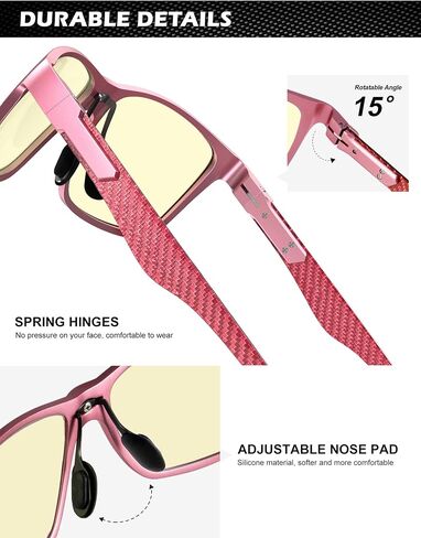 نظارات ANYLUV لحجب الضوء الأزرق للرجال نظارات ألعاب الكمبيوتر إطار معدني مستطيل مضاد لإجهاد العين UV400 عدسات شفافة in Kuwait