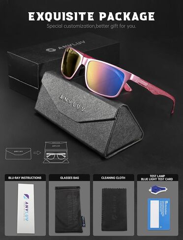 نظارات ANYLUV لحجب الضوء الأزرق للرجال نظارات ألعاب الكمبيوتر إطار معدني مستطيل مضاد لإجهاد العين UV400 عدسات شفافة in Kuwait