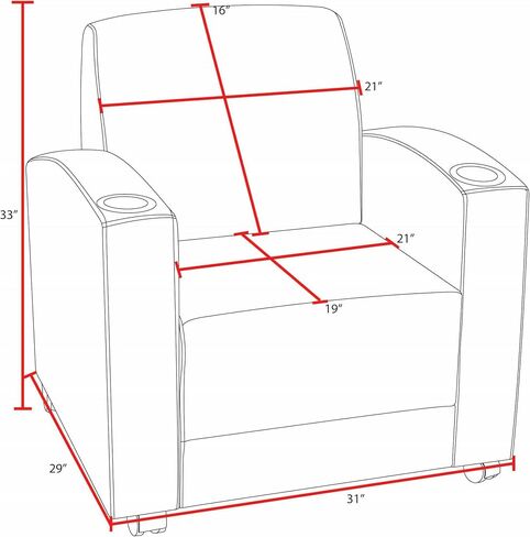 Regency Nova Tablet Arm, Lounge Chair with Storage, Black in Kuwait