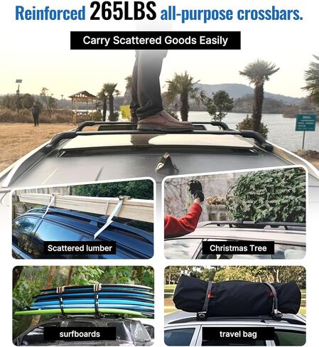رفوف سقف وقضبان جانبية محسّنة بوزن 220 رطلاً لسيارة Honda CRV CR-V الهجين 2022-2017، جميع سبائك الألومنيوم، تتضمن المجموعة قضبان متقاطعة وقضبان سقف، تمت ترقيتها من طراز OE in Kuwait