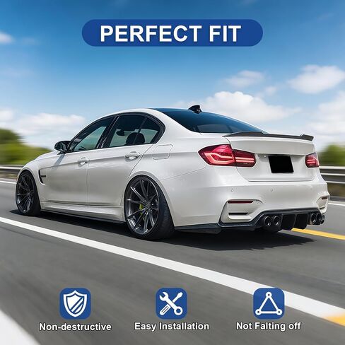 جناح سبويلر خلفي متوافق مع 3 سلسلة F30 330i 320i 328i 335i 340i 2012-2019 غطاء صندوق السيارة الخلفي، أداء نمط ألياف الكربون - نمط CS in Kuwait