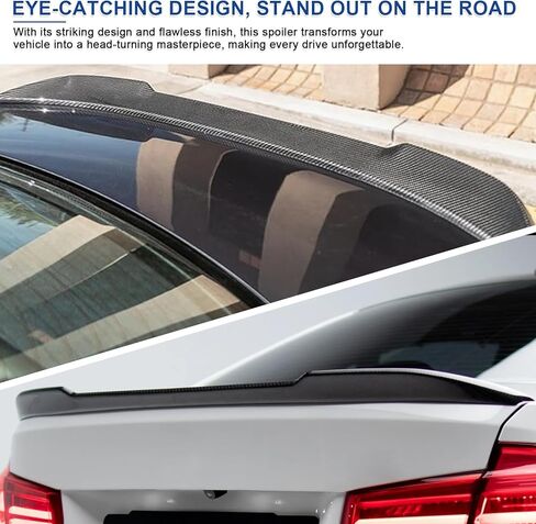 جناح سبويلر خلفي متوافق مع 3 سلسلة F30 330i 320i 328i 335i 340i 2012-2019 غطاء صندوق السيارة الخلفي، أداء نمط ألياف الكربون - نمط CS in Kuwait