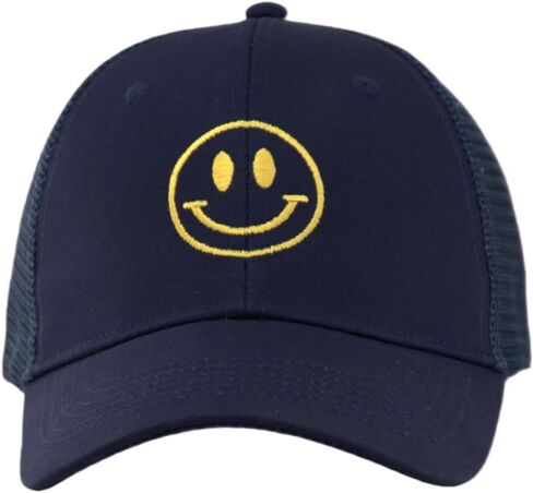 قبعة Smile Face Trucker Baeball للرجال والنساء، قبعات كروية صيفية شبكية قابلة للتعديل قابلة للتنفس in Kuwait
