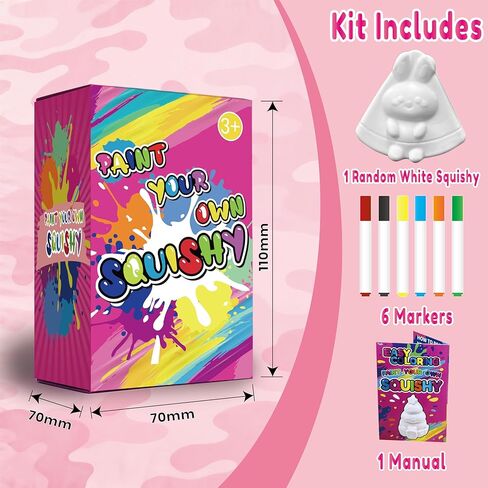 DIY Paintable Squishies Blind Box 1 Pack – Make Your Own Squishies with Cute Mystery Shapes, Surprise Arts & Crafts Gifts for Girls 6–12, Foam Fidget Toys for Kids 3-6 in Saudi Arabia