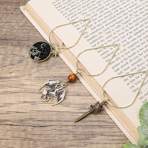 Fantasy Acotar Metal Bookmark - 3 PCs Cool Fourth Wing Dragon Sword Large Paperclips Book Mark Gifts Charm Merch Personalized Page Marker Reading Lover Women Men Bookish School Accessories in Saudi Arabia