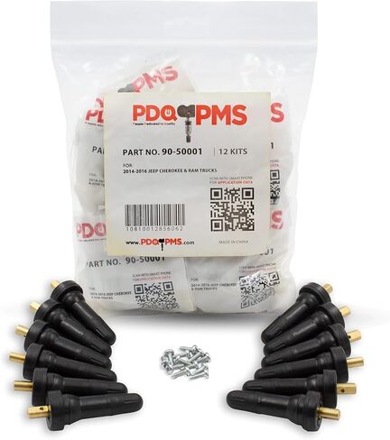 Wheel Accessories Parts PDQ Brand TPMS 12 PC OEM Sensor Service Kit Snap-in Tire Rubber Valve Stems Fits Jeep Cherokee 2014-Pres Ram 1500 2014-2017 1500 Classic 2019-Pres 2500 3500 2014-Pres in Saudi Arabia