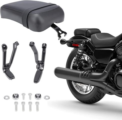 Passenger Seat Kit, Rear Leather Seat and Foot Pegs Fit for Harley Nightster 975 RH975 2021-2025, Motorcycle Passenger Cushion Pad & Foot Rests Pedal Accessoires in Saudi Arabia