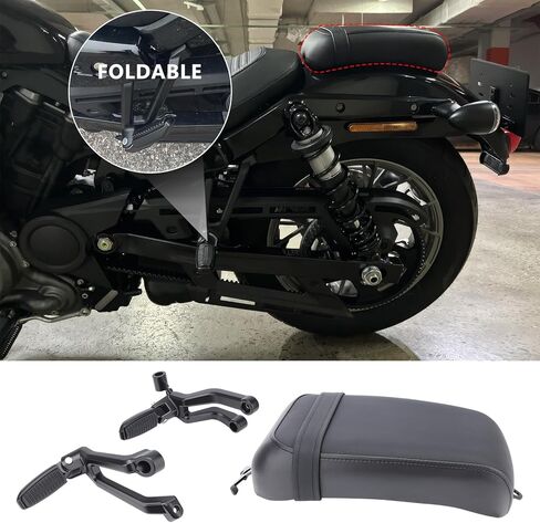 Passenger Seat Kit, Rear Leather Seat and Foot Pegs Fit for Harley Nightster 975 RH975 2021-2025, Motorcycle Passenger Cushion Pad & Foot Rests Pedal Accessoires in Saudi Arabia