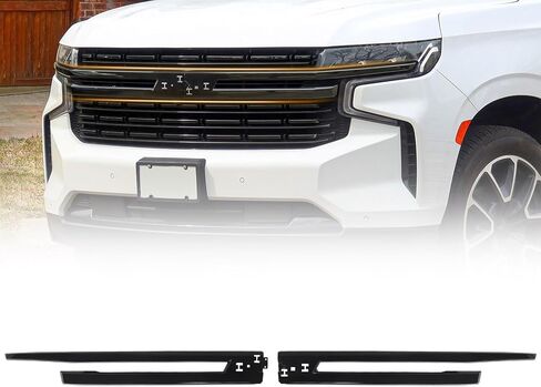 Front Grille Bumper Center Molding Trim Compatible with Chevy Tahoe Suburban 2021 2022 2023 2024 Bumper Hood Grill Trim Direct Replacement (Chrome) in Saudi Arabia