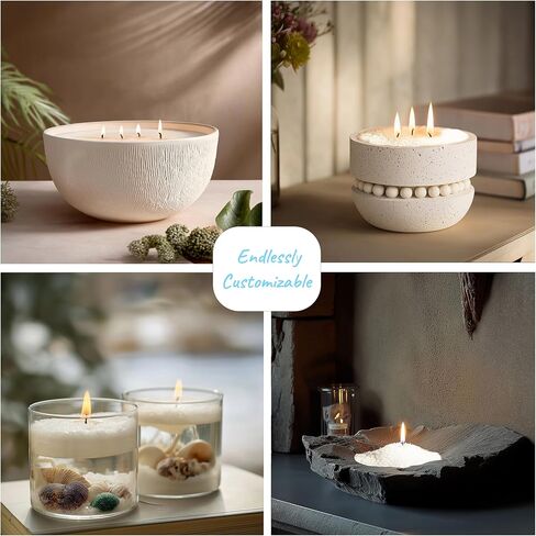 Pearled Candles Sand and Wicks Gift Set Scented Candle Sand Wax with Wick Natural Wax Beads Customized Powder for Candle Making Candle Refill Kit 2 * Natural Fragrance Oils & 2* Free Large Glass Jar in Saudi Arabia