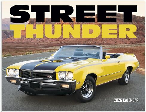 Street Thunder 2026 Hanging Wall Calendar - 19" x 11" (Open) 2026 Monthly Appointment Planner and Organizer. Classic street rod cars to catch your attention all year long. in Saudi Arabia