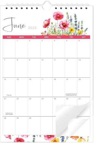 تقويم صغير 2026-2027، تقويم 18 شهرًا من يناير 2026 إلى يونيو 2027، تقويم مفكرة صغير، تقويم مكتب صغير 2026-2027 مع تخطيط سهل بطابع الأزهار in Kuwait
