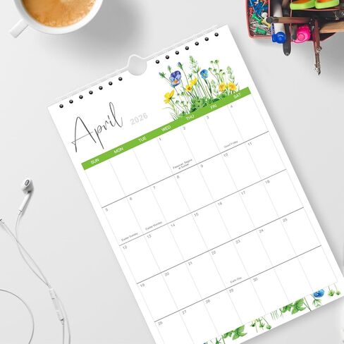 تقويم صغير 2026-2027، تقويم 18 شهرًا من يناير 2026 إلى يونيو 2027، تقويم مفكرة صغير، تقويم مكتب صغير 2026-2027 مع تخطيط سهل بطابع الأزهار in Kuwait