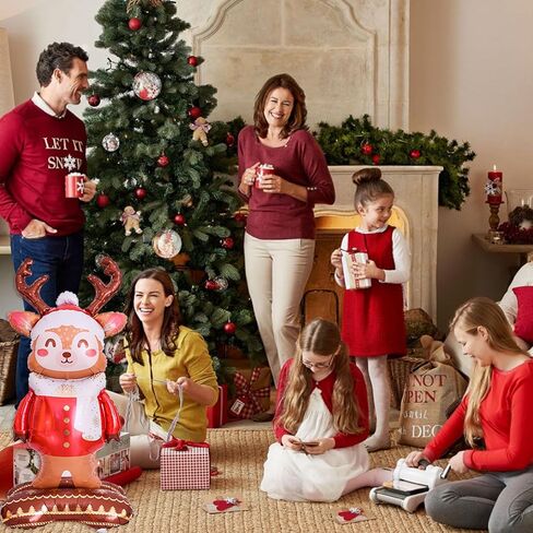 3D Christmas Foil Balloons Deer Balloons Large Standing Reindeer Balloon for Christmas Reindeer Birthday Party Decorations in Saudi Arabia