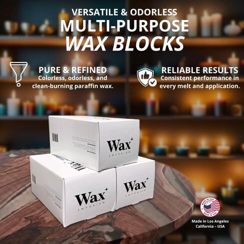 Premium Paraffin Wax Blocks (6 lbs) – Unscented Candle Making Wax for Molds & Pillars – Fully Refined, High Melt Point, Made in USA (Los Angeles) – Bulk Wax Supply for DIY Crafts.. in Saudi Arabia
